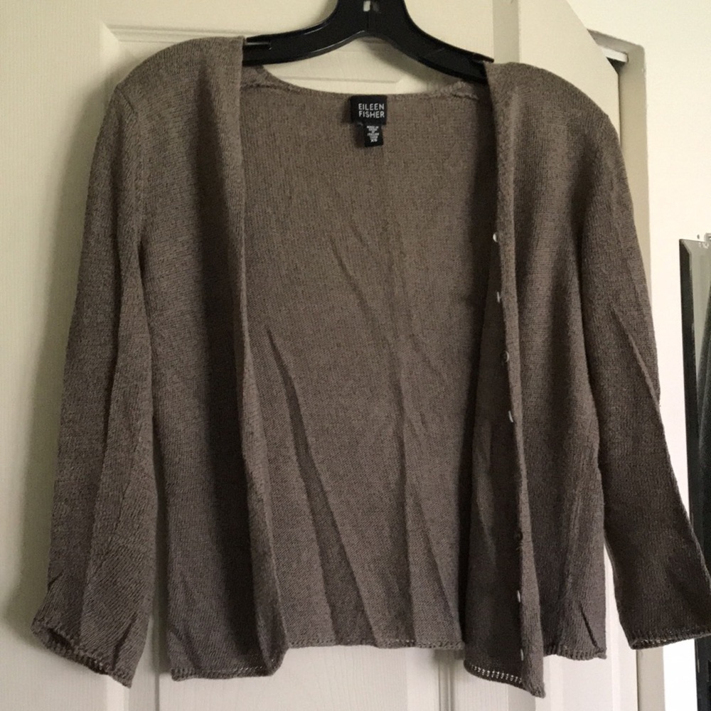 COPY - Eileen Fisher Sweaters XS, 3/4 sleeve lightweight - Gray Express Small C…